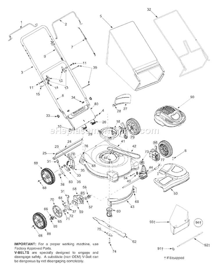 Page A Diagram and Parts List for 12A-445D701 2004 Yard Man Lawn Mower